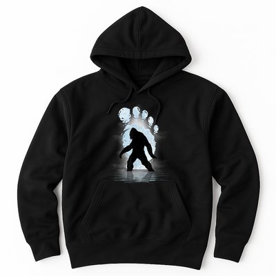 Bigfoot Footprint Moon Light Funny Sasquatch Hoodie