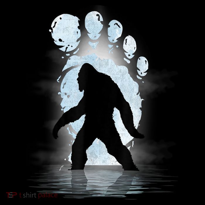 Bigfoot Footprint Moon Light Funny Sasquatch Button