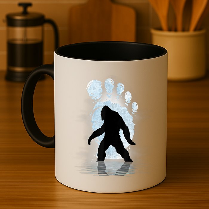 Bigfoot Footprint Moon Light Funny Sasquatch Mug