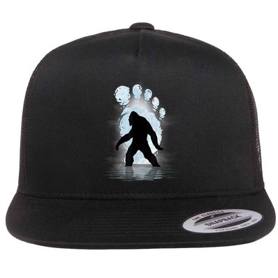 Bigfoot Footprint Moon Light Funny Sasquatch Flatbill Hat