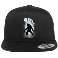 Bigfoot Footprint Moon Light Funny Sasquatch Flat Bill Trucker Hat