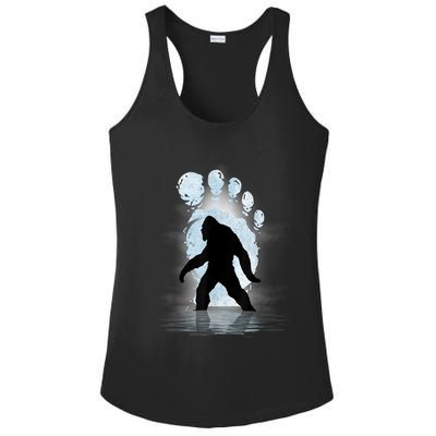 Bigfoot Footprint Moon Light Funny Sasquatch Ladies PosiCharge Competitor Racerback Tank