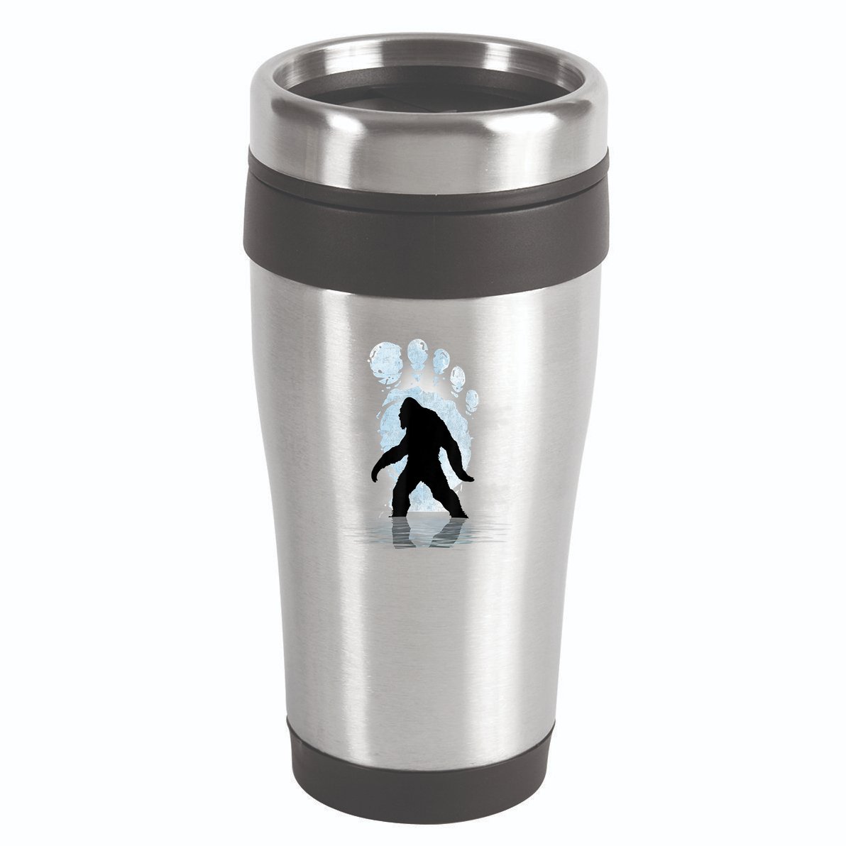 Bigfoot Footprint Moon Light Funny Sasquatch 16oz Travel Tumbler