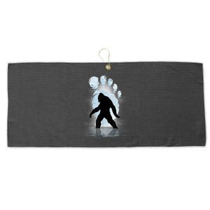 Bigfoot Footprint Moon Light Funny Sasquatch Large Microfiber Waffle Golf Towel