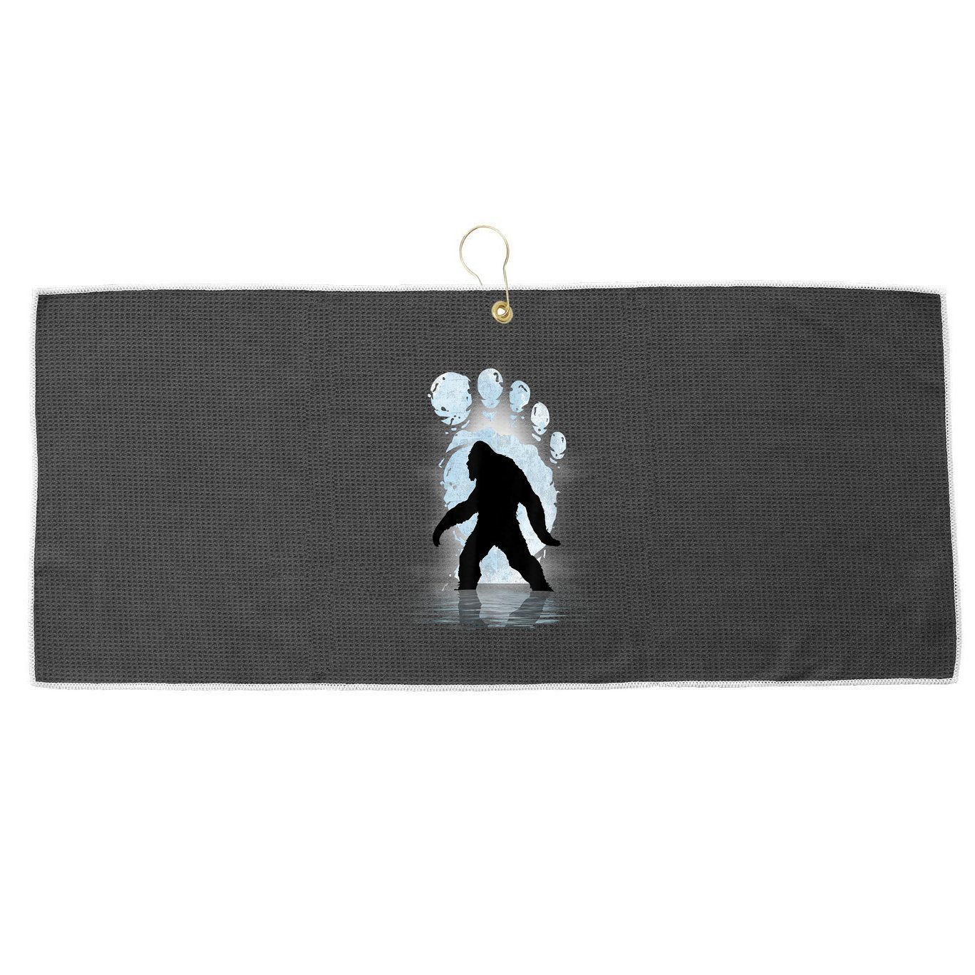 Bigfoot Footprint Moon Light Funny Sasquatch Large Microfiber Waffle Golf Towel