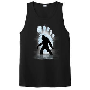 Bigfoot Footprint Moon Light Funny Sasquatch PosiCharge Competitor Tank