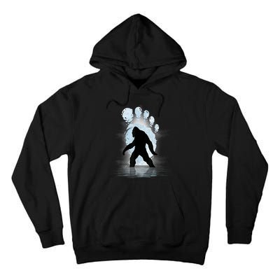 Bigfoot Footprint Moon Light Funny Sasquatch Tall Hoodie