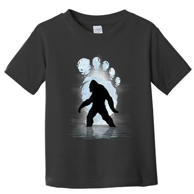 Bigfoot Footprint Moon Light Funny Sasquatch Toddler T-Shirt