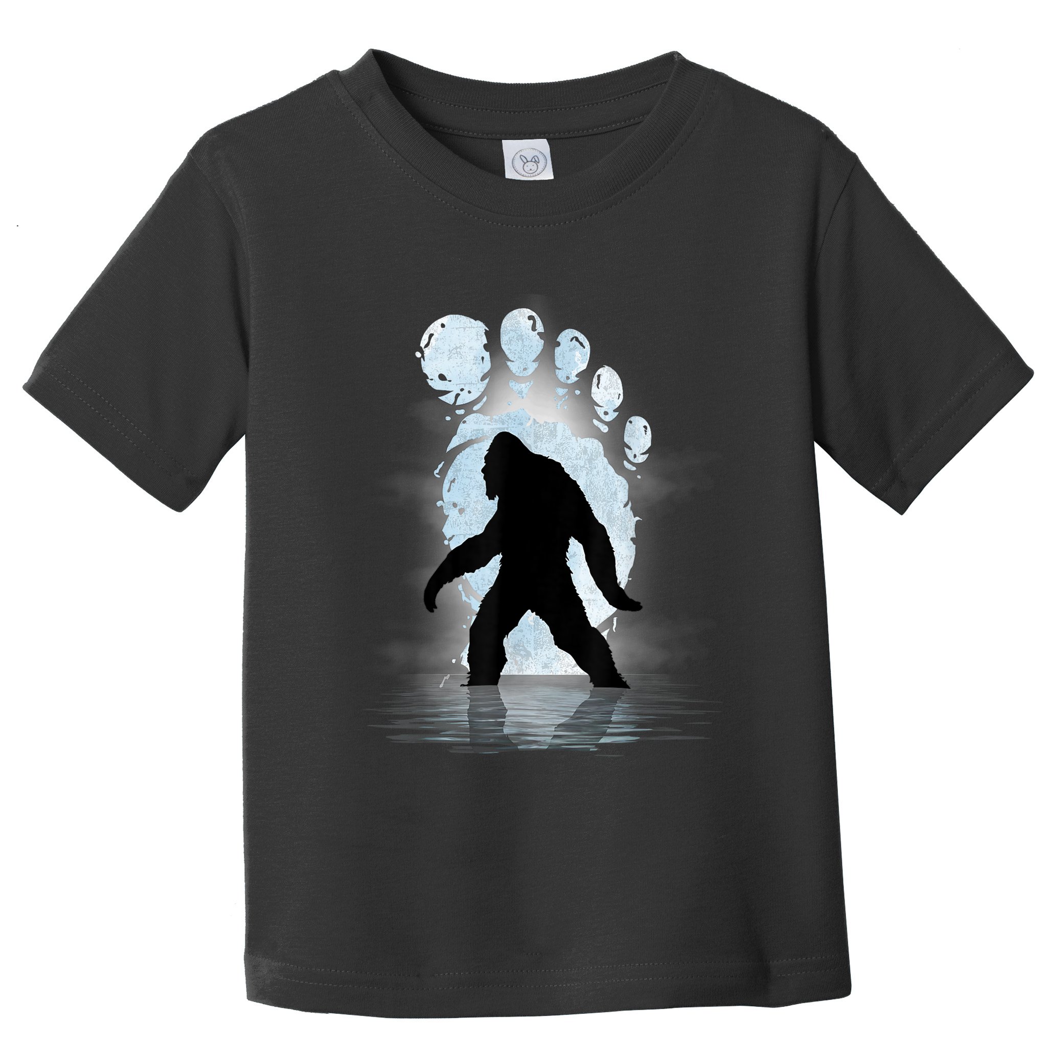 Bigfoot Footprint Moon Light Funny Sasquatch Toddler T-Shirt