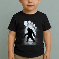 Bigfoot Footprint Moon Light Funny Sasquatch Toddler T-Shirt