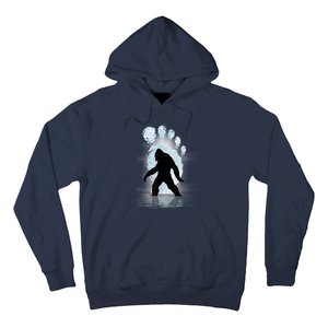 Bigfoot Footprint Moon Light Funny Sasquatch Hoodie