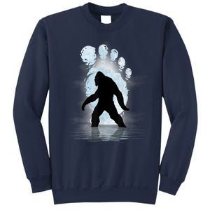 Bigfoot Footprint Moon Light Funny Sasquatch Sweatshirt