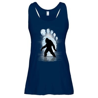 Bigfoot Footprint Moon Light Funny Sasquatch Ladies Essential Flowy Tank