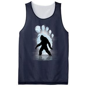 Bigfoot Footprint Moon Light Funny Sasquatch Mesh Reversible Basketball Jersey Tank