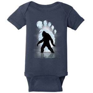 Bigfoot Footprint Moon Light Funny Sasquatch Baby Bodysuit