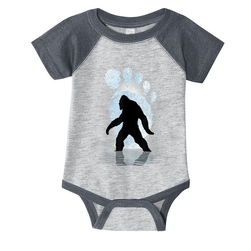 Bigfoot Footprint Moon Light Funny Sasquatch Infant Baby Jersey Bodysuit