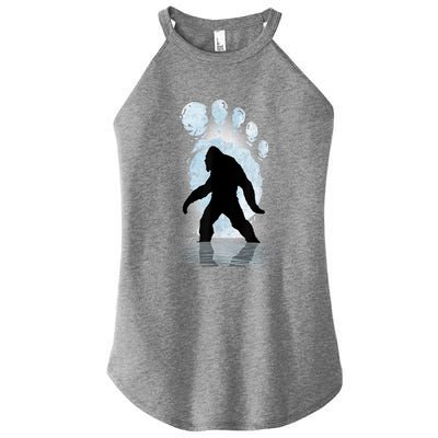 Bigfoot Footprint Moon Light Funny Sasquatch Women's Perfect Tri Rocker Tank