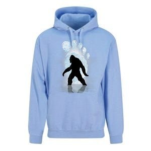 Bigfoot Footprint Moon Light Funny Sasquatch Unisex Surf Hoodie