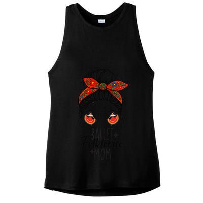 Ballet Folklorico Mom Messy Bun Mexican Dance Lover Ladies PosiCharge Tri-Blend Wicking Tank
