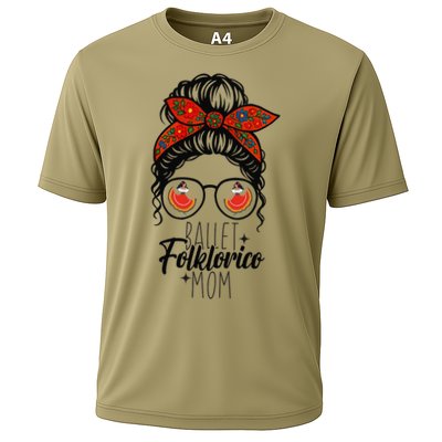 Ballet Folklorico Mom Messy Bun Mexican Dance Lover Cooling Performance Crew T-Shirt