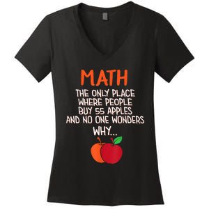 Best Funny Math Teacher Joke Humor Science Fun Math Pun Women's V-Neck T-Shirt