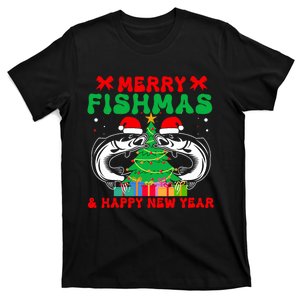 Bass Fishing Merry Fishmas And Happy New Year Christmas T-Shirt