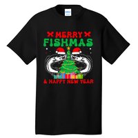 Bass Fishing Merry Fishmas And Happy New Year Christmas Tall T-Shirt