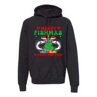 Bass Fishing Merry Fishmas And Happy New Year Christmas Premium Hoodie