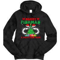 Bass Fishing Merry Fishmas And Happy New Year Christmas Tie Dye Hoodie