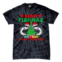 Bass Fishing Merry Fishmas And Happy New Year Christmas Tie-Dye T-Shirt