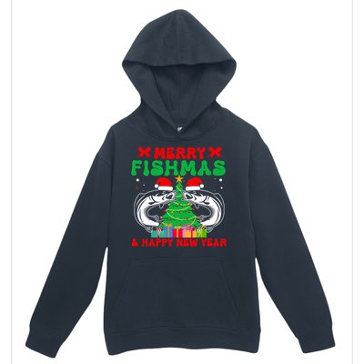 Bass Fishing Merry Fishmas And Happy New Year Christmas Urban Pullover Hoodie