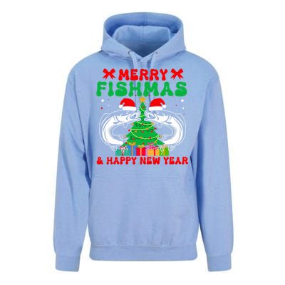 Bass Fishing Merry Fishmas And Happy New Year Christmas Unisex Surf Hoodie