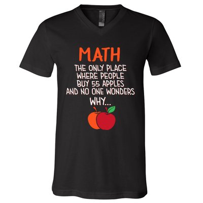 Best Funny Math Teacher Joke Humor Science Fun Math Pun V-Neck T-Shirt