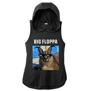 Big Floppa Meme Cat Ladies PosiCharge Tri-Blend Wicking Draft Hoodie Tank