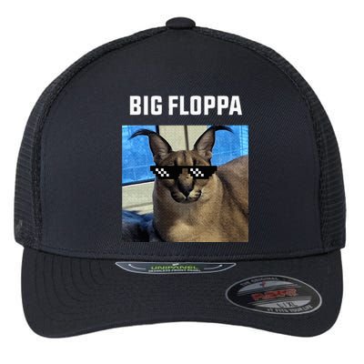 Big Floppa Meme Cat Flexfit Unipanel Trucker Cap