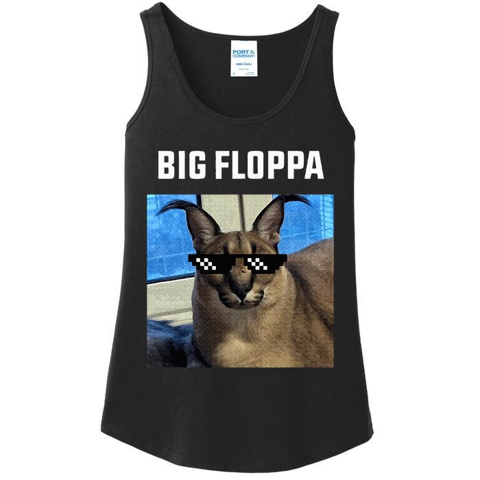 Big Floppa Meme Cat Ladies Essential Tank