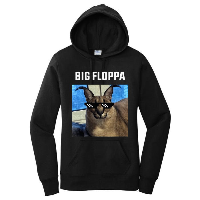 Big Floppa Meme Cat Women's Pullover Hoodie