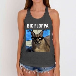 Big Floppa Meme Cat Women's Knotted Racerback Tank