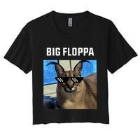 Big Floppa Meme Cat Women's Crop Top Tee