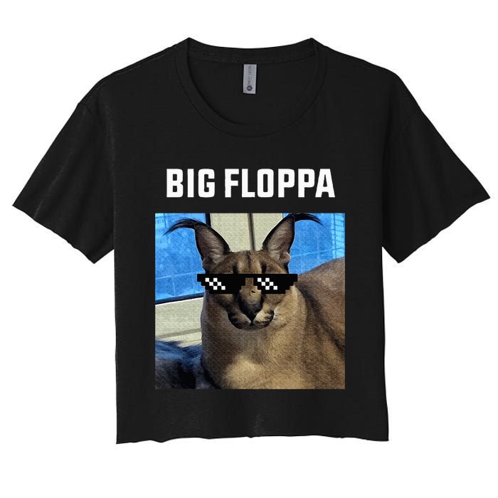 Big Floppa Meme Cat Women's Crop Top Tee