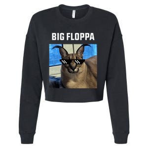 Big Floppa Meme Cat Cropped Pullover Crew