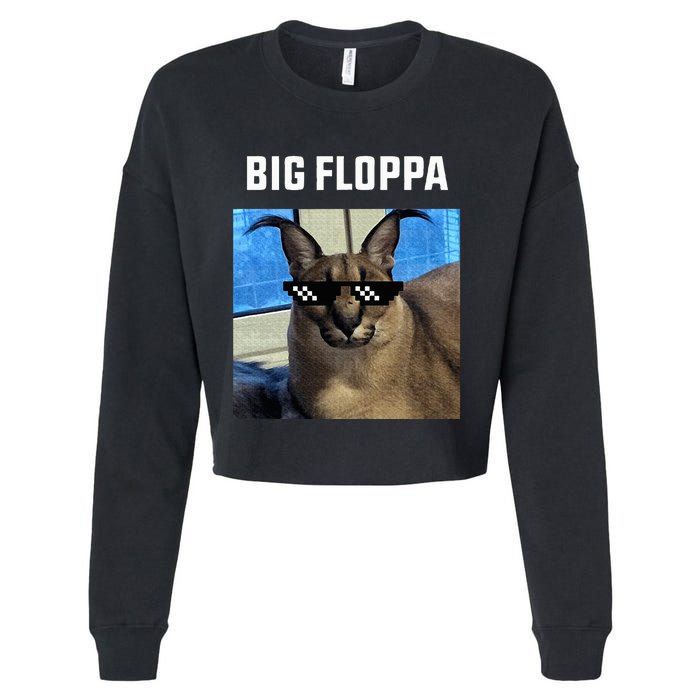 Big Floppa Meme Cat Cropped Pullover Crew