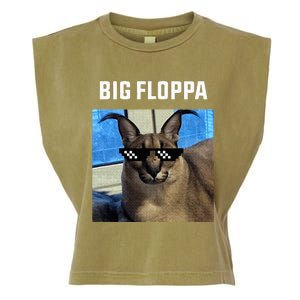 Big Floppa Meme Cat Garment-Dyed Women's Muscle Tee