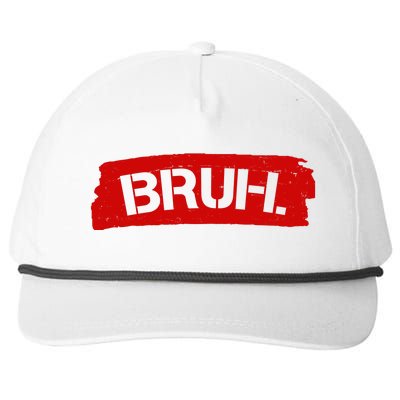 Bruh Funny Meme Snapback Five-Panel Rope Hat