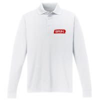 Bruh Funny Meme Performance Long Sleeve Polo