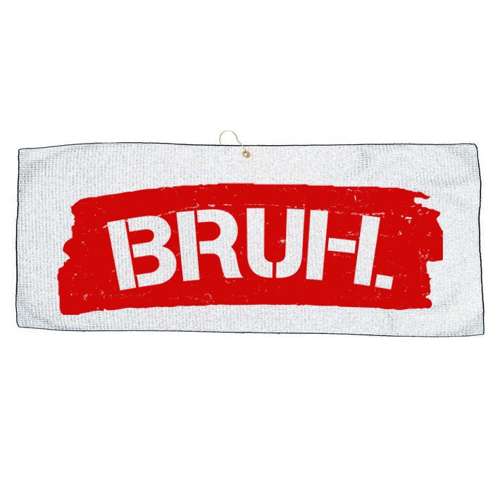 Bruh Funny Meme Large Microfiber Waffle Golf Towel