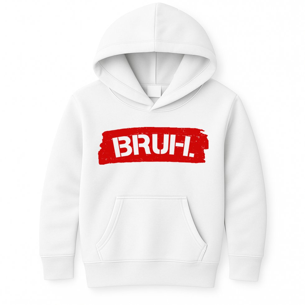 Bruh Funny Meme Kids Hoodie