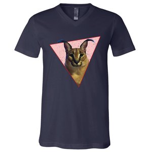 Big Floppa Meme Funny Cat V-Neck T-Shirt