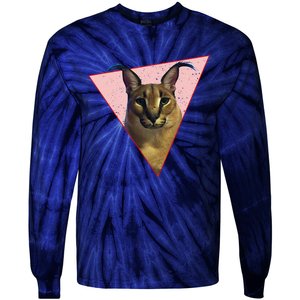 Big Floppa Meme Funny Cat Tie-Dye Long Sleeve Shirt