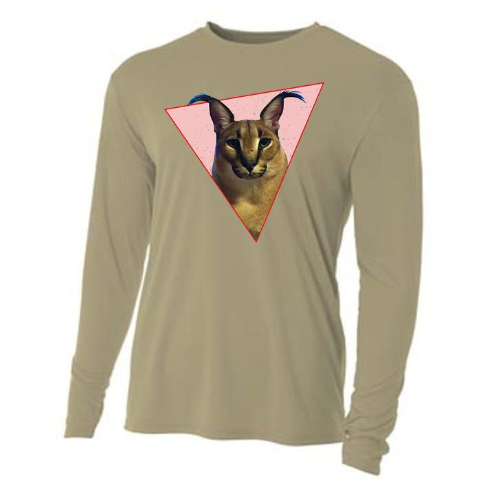 Big Floppa Meme Funny Cat Cooling Performance Long Sleeve Crew